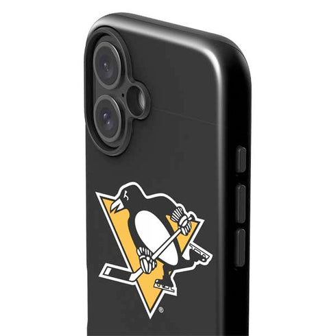 NHL Pittsburgh Penguins Solid Background iPhone 16 Plus Impact Case